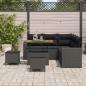 Preview: Gartensofa-set mit Kissen 9 pcs Schwarz Poly-Rattan