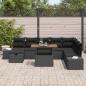 Preview: Garten-Sofa-Set mit Speicher 9 pcs Schwarz Poly Rattan