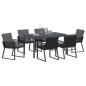 Preview: ARDEBO.de - Garten Essgruppe 7 pcs Anthrazit Poly-Rattan