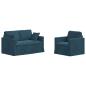Preview: Sofa 2 pcs Blau Gesamtabmessungen: 138 x 78 x 80 cm (B x T x H)
