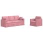 Preview: Sofa 2 pcs Rosa Gesamtabmessungen: 198 x 78 x 80 cm (B x T x H)