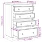 Preview: Aufbewahrungs-Truhen Weiß 92 x 48 x 114 cm Massivholz Kiefer