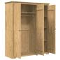 Preview: Kleiderschrank mit Speicher BODO Honigbraun 146 x 53,5 x 173 cm