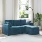 Preview: ARDEBO.de - Sofa Blau Gesamtabmessungen: 178 x 134 x 80 cm (B x T x H) Samt