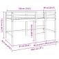 Preview: Loft Bett Wachsbraun 90 x 190 cm Massives Kiefernholz