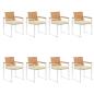 Preview: ARDEBO.de - Gartenstühle 8 Stk. mit Kissen Massivholz Teak
