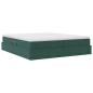 Preview: Aufbewahrungsbett mit Matratze Dunkelgrün 180 x 200 cm Samt