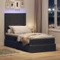 Preview: Bett mit Stauraum und LED mit LED Dunkelgrau 100 x 200 cm Samt