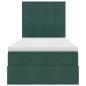 Preview: Bett mit Stauraum und LED mit LED Dunkelgrün 90 x 200 cm Samt