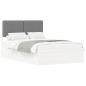 Preview: Bettgestell mit gepolstertem Kopfteil Hellgrau 120 x 200 cm