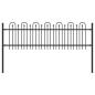 Preview: Spitzenbogenzaun Schwarz 200 x 130 cm Pulverbeschichteter Stahl