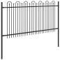 Preview: Spitzenbogenzaun Schwarz 200 x 150 cm Pulverbeschichteter Stahl