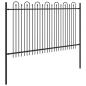 Preview: Spitzenbogenzaun Schwarz 200 x 130 cm Pulverbeschichteter Stahl