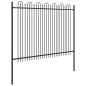 Preview: Spitzenbogenzaun Schwarz 200 x 200 cm Pulverbeschichteter Stahl