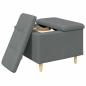 Preview: Aufbewahrungsottomane Dunkelgrau 60 x 60 x 45 cm Stoff