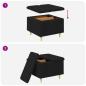Preview: Aufbewahrungsottomane mit Kissen Schwarz 60 x 60 x 45 cm Stoff