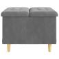Preview: Aufbewahrungsottomane Dunkelgrau 60 x 60 x 45 cm Samt