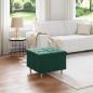 Preview: ARDEBO.de - Aufbewahrungsottomane Dunkelgrün 60 x 60 x 45 cm Samt