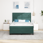 Preview: Boxspringbett mit Matratze Dunkelgrün 140 x 200 cm Stoff