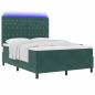 Preview: LED Boxspringbett mit Matratze Dunkelgrün 140 x 200 cm Stoff
