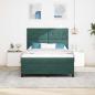 Preview: LED Boxspringbett mit Kopfteil Dunkelgrün 140 x 200 cm Samt