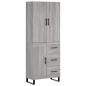 Preview: Highboard Grau Sonoma 69,5x34x180 cm Holzwerkstoff