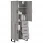 Preview: Highboard Grau Sonoma 69,5x34x180 cm Holzwerkstoff