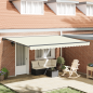 Preview: Einziehbare Markise Creme 450 x 300 cm Polyester und Metall