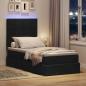 Preview: Bett mit Stauraum und LED mit LED Schwarz 90 x 200 cm Polyester