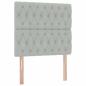 Preview: Bett mit Stauraum und LED mit LED Hellgrau 100 x 200 cm Samt