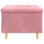 Preview: ARDEBO.de - Aufbewahrungsottomane mit Kissen Rosa 60 x 60 x 45 cm Samt