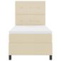 Preview: Boxspringbett mit Matratze mit Kopfteil Creme 90 x 190 cm Stoff