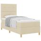 Preview: Boxspringbett mit Matratze mit Kopfteil Creme 90 x 190 cm Stoff