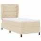 Preview: Boxspringbett mit Matratze mit Kopfteil Creme 90 x 190 cm Stoff