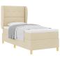 Preview: Boxspringbett mit Matratze Dunkelgrau 90x190 cm Creme Stoff