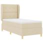 Preview: Boxspringbett mit Matratze Dunkelgrau 90x190 cm Creme Stoff