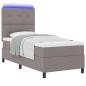 Preview: Boxspringbett mit Matratze mit LED Taupe 80 x 200 cm Stoff