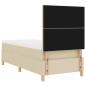 Preview: LED Boxspringbett mit Matratze Creme 80 x 200 cm Stoff