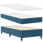 Preview: LED Boxspringbett mit Matratze Dunkelblau 90 x 190 cm Stoff
