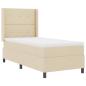 Preview: ARDEBO.de - LED Boxspringbett mit Matratze Creme 90 x 190 cm Stoff