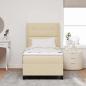 Preview: LED Boxspringbett mit Kopfteil Creme 90 x 190 cm Stoff