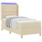 Preview: Boxspringbett mit Matratze Creme 140 x 190 cm Stoff