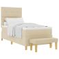 Preview: Boxspringbett mit Matratze mit Kopfteil Creme 80 x 200 cm Stoff