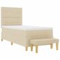 Preview: Boxspringbett mit Matratze mit Kopfteil Creme 90 x 190 cm Stoff