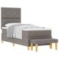 Preview: Boxspringbett mit Matratze mit Kopfteil Taupe 80 x 200 cm Stoff