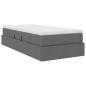 Preview: Aufbewahrungsbett mit Matratze Dunkelgrau 90 x 190 cm Polyester