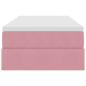 Preview: Aufbewahrungsbett mit Matratze Rosa 90 x 190 cm Samt