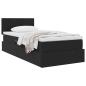 Preview: Aufbewahrungsbett mit Matratze Schwarz 90 x 190 cm Samt
