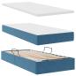 Preview: Aufbewahrungsbett mit Matratze Dunkelblau 90 x 190 cm Samt