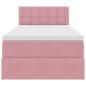 Preview: Aufbewahrungsbett mit Matratze Rosa 90 x 190 cm Samt